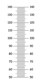 Height chart from 50 to 140 centimeters. Templates for wall growth sticker. Meter wall, growth ruler. vector