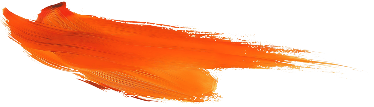 Orange Paintbrush Stroke with Transparent Background, A Vibrant Abstract Design Element png