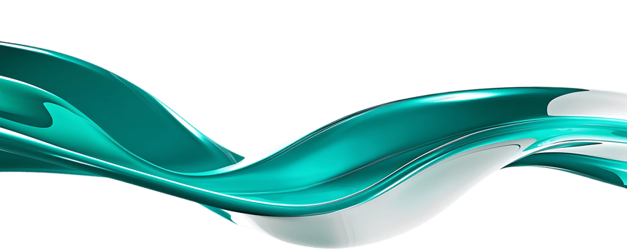 Abstract Teal Wave with Transparent Background, a Dynamic Flow of Color and Form png