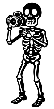 A cute skeleton photographer cutouts png
