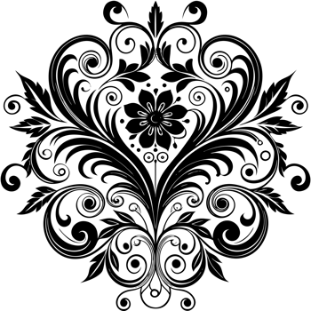 big black elegant plant ornament cutouts png
