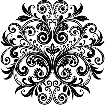 one big black elegant plant ornament cutouts png
