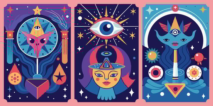 Three different posters with different designs vector