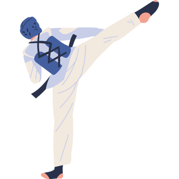athlete doing a kick of taekwondo png