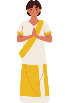 indian man making in a namaste gesture png