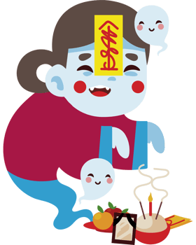 cartoon spirit in chinese hungry ghost festival png