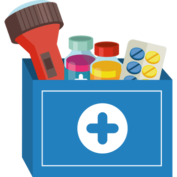 first aid box with medical equipment png