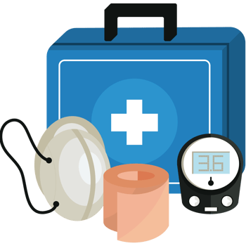 first aid bag with surgery mask png
