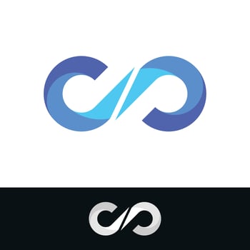 Abstract colorful infinity logo template design. Premium vector
