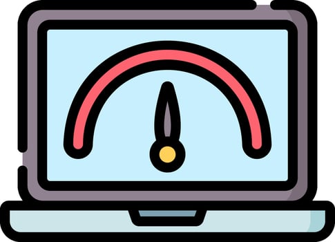 A laptop with a meter on it vector
