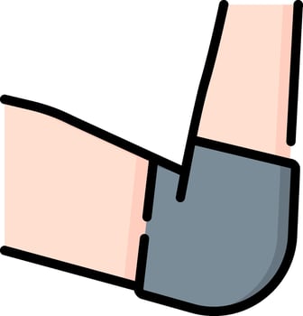 A cartoon hand with a knee brace on it vector