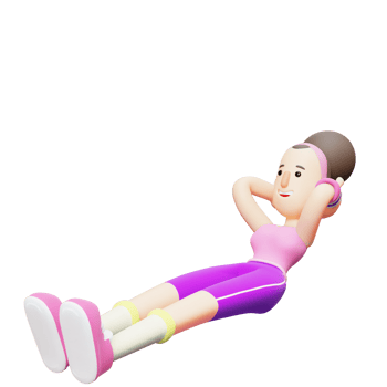 Character Design of Yoga Girl. Cartoon Character Doing Sit-Ups. 3D Cartoon png