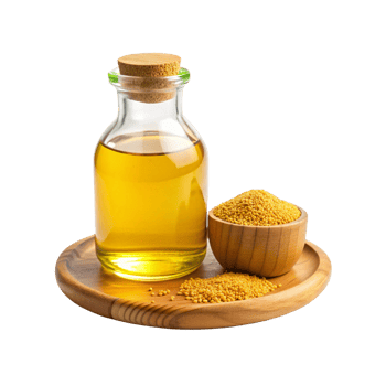 clear glass bottle filled with Mustard oil png