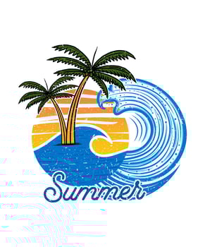 summer beach graphic adventure t shirt design vector