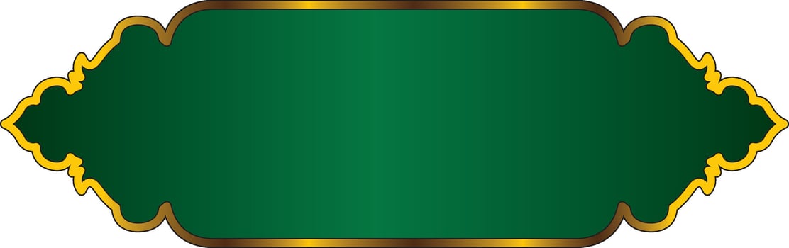 green and gold frame with a border islamic banner vector