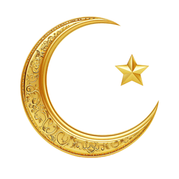 golden moon star Ramadan Special on transparent background png
