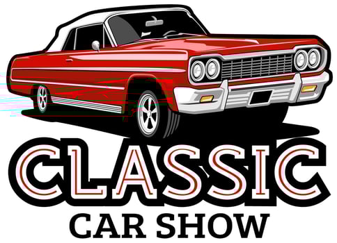 classic car logo design illustration vector
