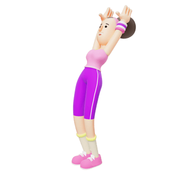 3D Yoga Lifestyle. Cartoon Character Performing Yoga Mountain Pose. Girl Cartoon Character png