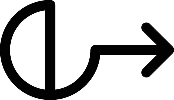 Rounded Filled Arrow Icon vector