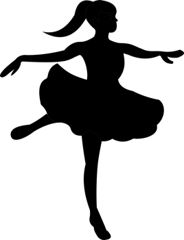 The woman ballet dancers silhouette png
