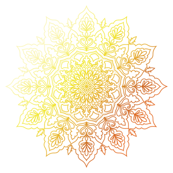 Golden mandala. Abstract floral circle. Mandala for decorating books png