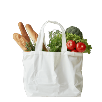 shopping bag full of vegetables transparent background png