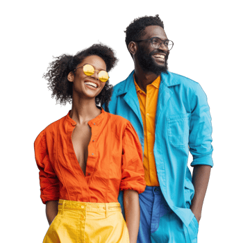 black man and woman transparent background png