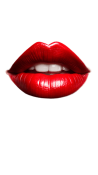 Red lips on transparent background png