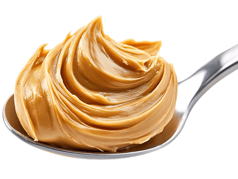 Creamy Peanut Butter on a Spoon with a Transparent Background, a Delicious Treat for Your Taste Buds png