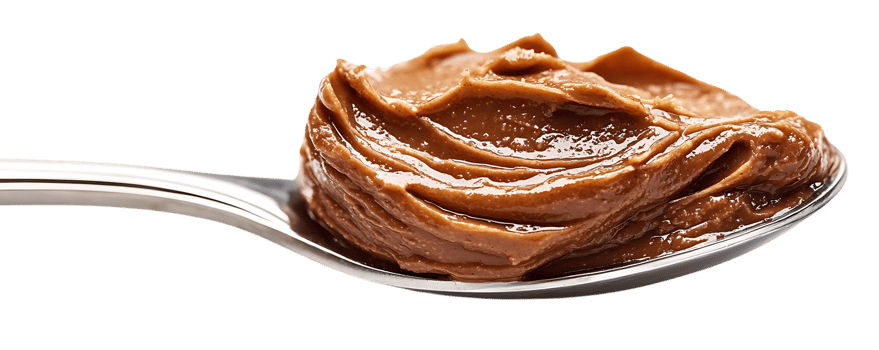 Delicious Creamy Peanut Butter on a Spoon with Transparent Background png