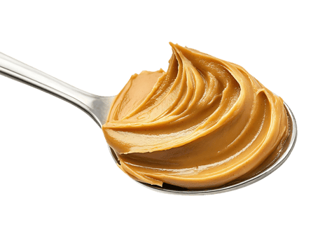 Peanut Butter Spoon on Transparent Background, Creamy Peanut Butter on Spoon Isolated png