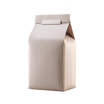 A Classic white milk carton with a foldable spout, isolated on black background png