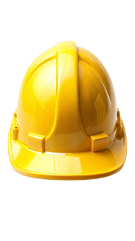Yellow hard hat isolated on transparent background png