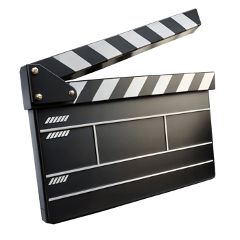 Movie clapperboard isolated on transparent background png