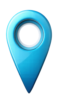 Bright red map pin marker symbolizing geolocation, isolated on transparent background png