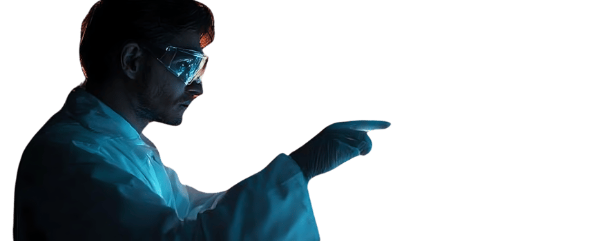 Scientist Points Towards a Future with Transparent Background png