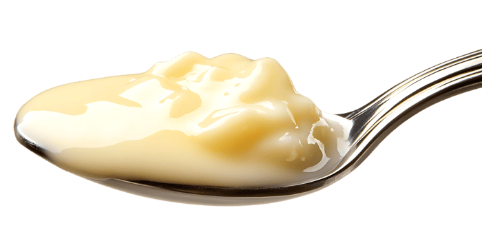 Spoonful of Creamy Vanilla Pudding on a Transparent Background png