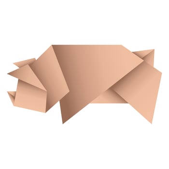 Pig origami. Abstract pig origami logo design. Animal origami. Paper origami. illustration vector