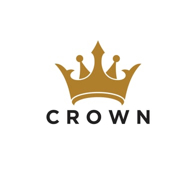 Royal crown logo design. vector