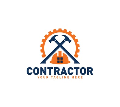 Contractor logo design. vector