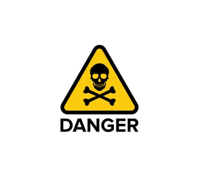 Triangle danger logo sign on white background. vector