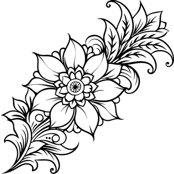 elegant modern flower graphic corner png