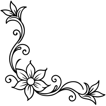elegant modern graphic corner flower cutouts png