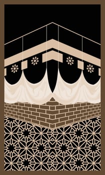 muslim geometric pattern prayer rug vector