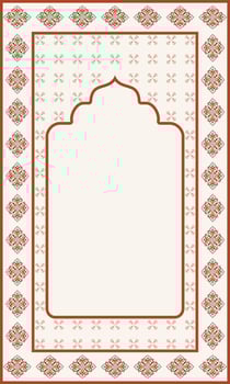 floral border arabesque geometric prayer mat vector