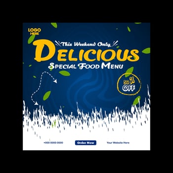 food menu and social media banner post template design vector