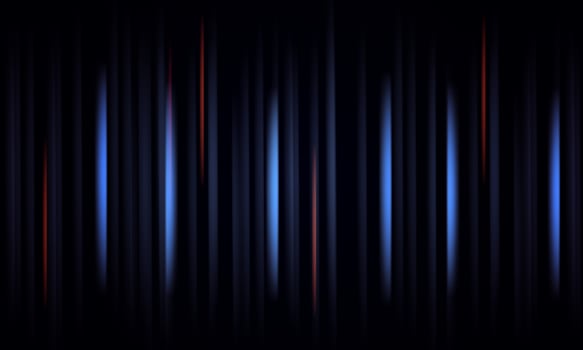 Dark stripes abstract banner design. neon light black background. vector
