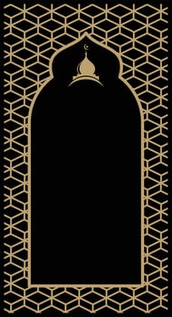 black and gold geometric prayer mat vector