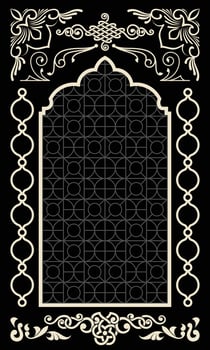 vintage geometric frame prayer rug vector