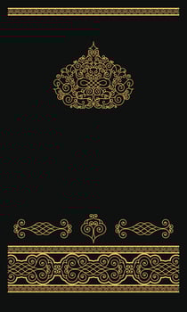 black and gold arabesque prayer mat vector